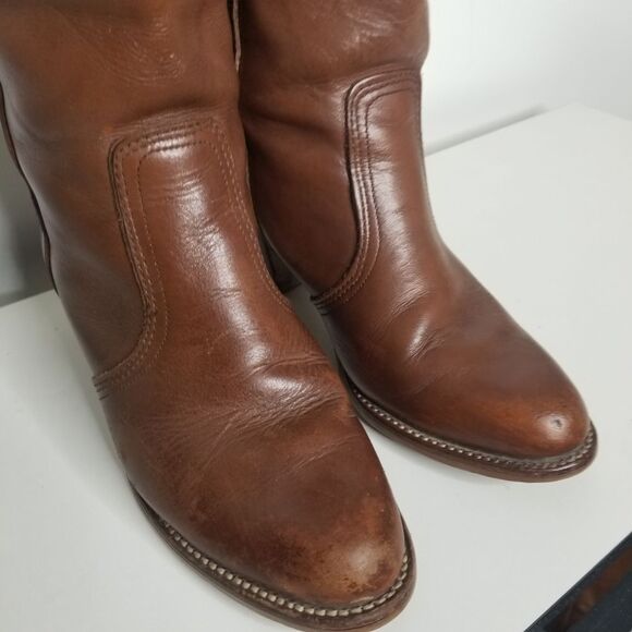 Vintage Dexter Riding Boots Reddish Brown Leather‎ Stacked Heel Size 8.5M - Picture 3 of 14